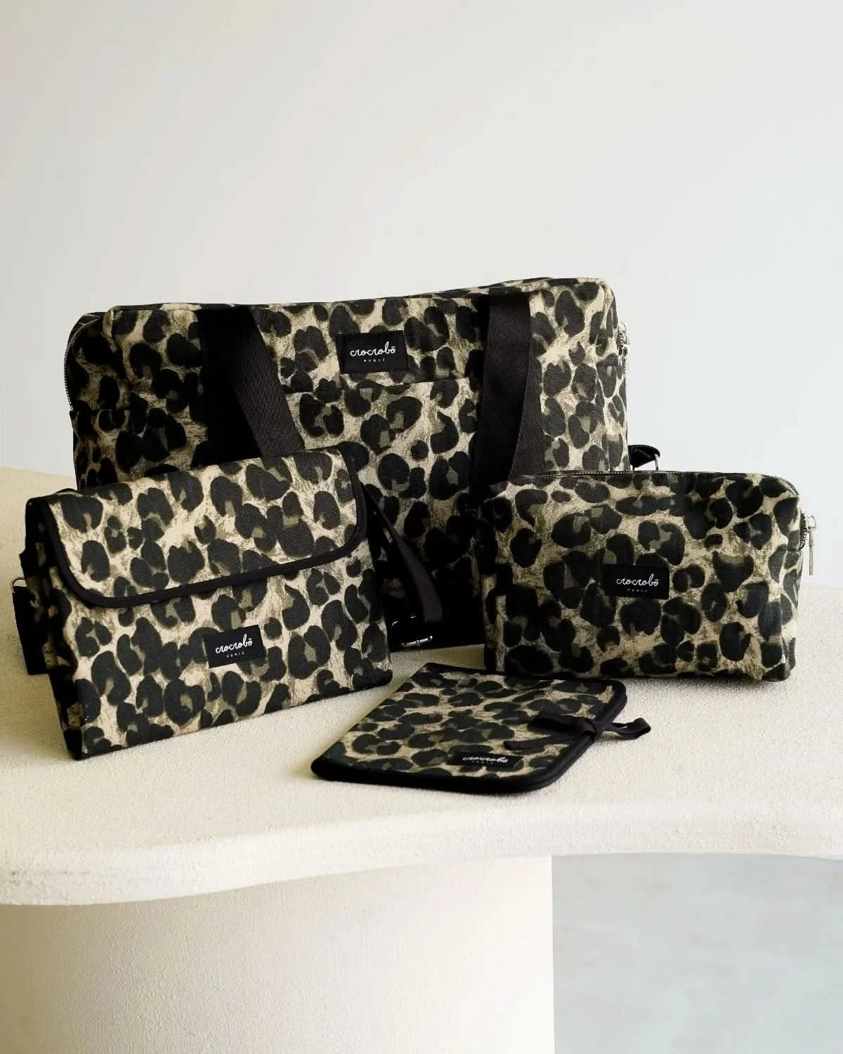 Pack nomade - Sac à langer Noah & accessoires léopard beige