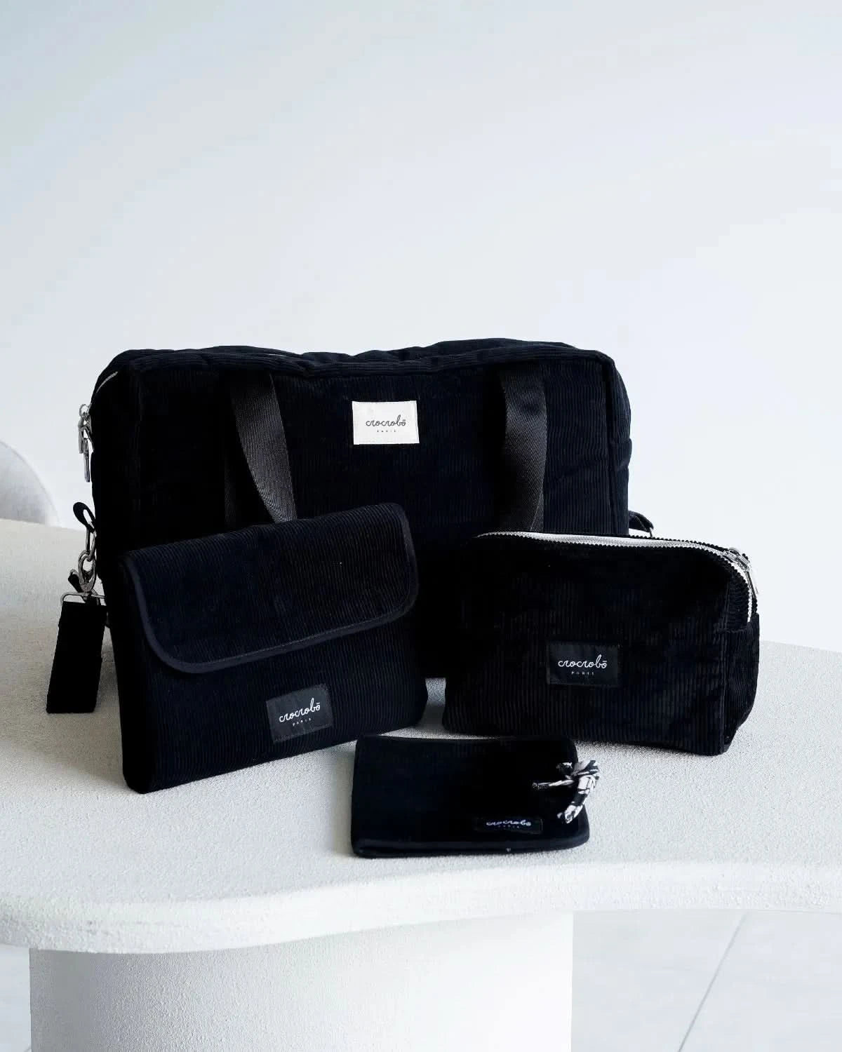 Pack nomade - Sac à langer Noah & accessoires velours noir