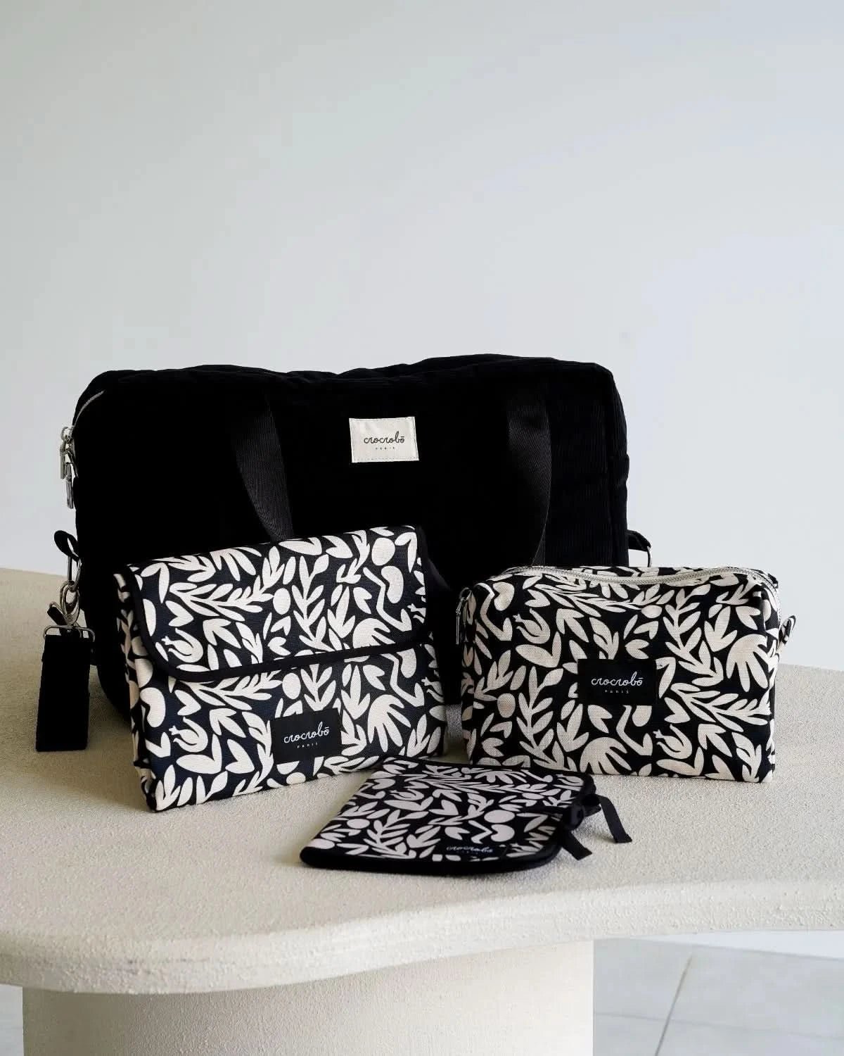 Pack naissance - Sac à langer Noah & accessoires floral - Crocrobo Paris