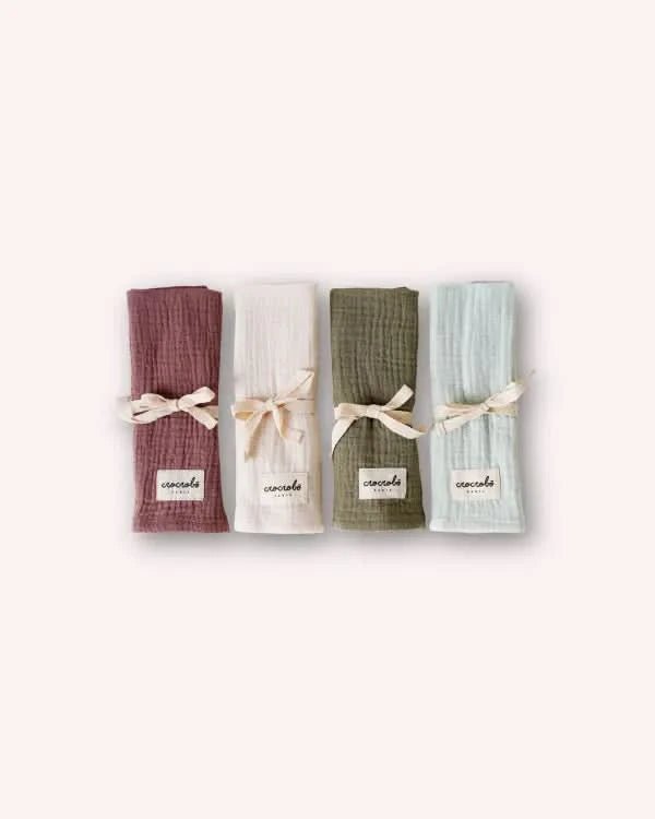 Pack 4 langes en gaze de coton Sofia - Crocrobo Paris