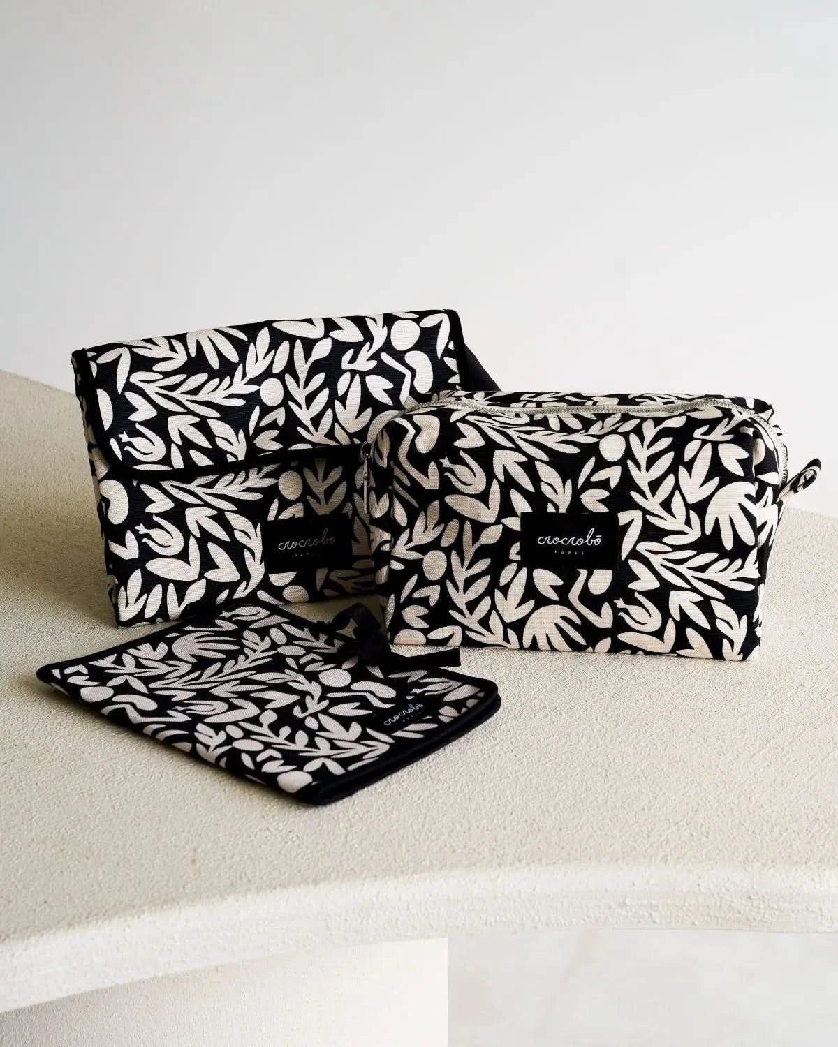 Pack trio accessoires pour sac à langer Noah - Floral - Crocrobo Paris