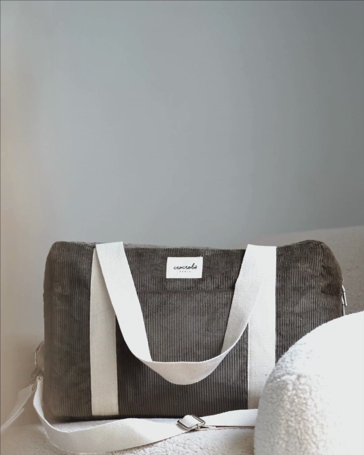 Sac à langer bébé velours côtelé kaki Noah